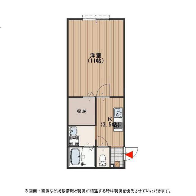 シンプルライフA棟(1K/2階)の間取り写真