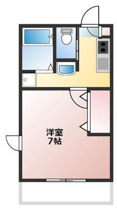 サンルージュ横浜(1K/3階)の間取り写真