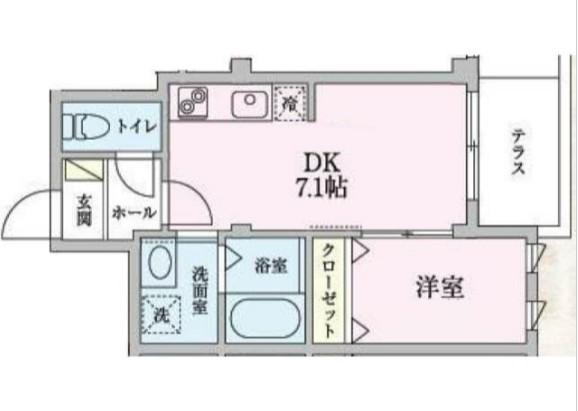 プレミアムコートアネックス(1DK/1階)の間取り写真