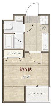 南長崎ハイツ(1K/4階)の間取り写真