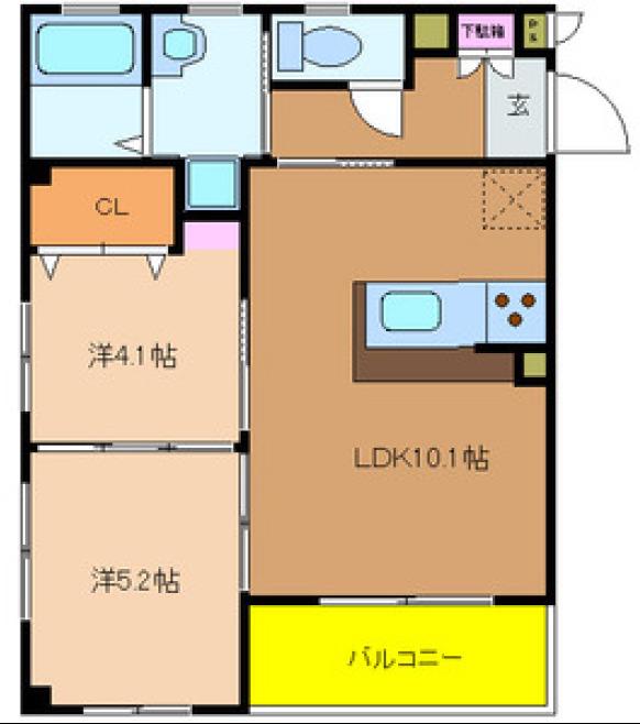 SUN MARCH(2LDK/2階)の間取り写真