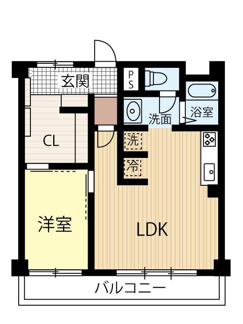 新宏ビル(1SLDK/4階)の間取り写真