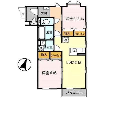 マンションリジエール(2LDK/2階)の間取り写真