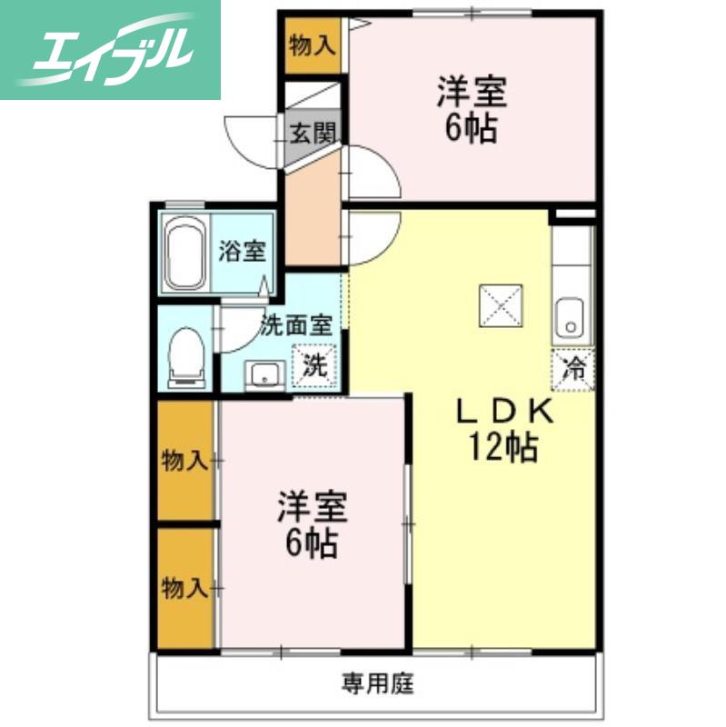 HOUSE T&T(2LDK/1階)の間取り写真