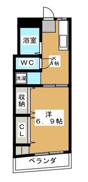 東福生ビル(1K/2階)の間取り写真