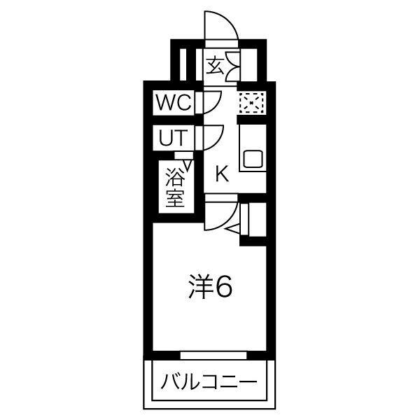 ファステート難波ヴィラント(1K/7階)の間取り写真