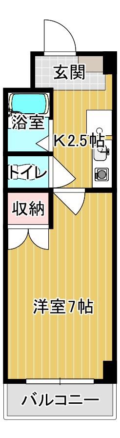 シーサー97(1K/6階)の間取り写真