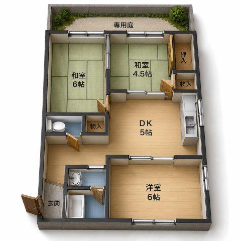 辻本マンション(3DK/1階)の間取り写真