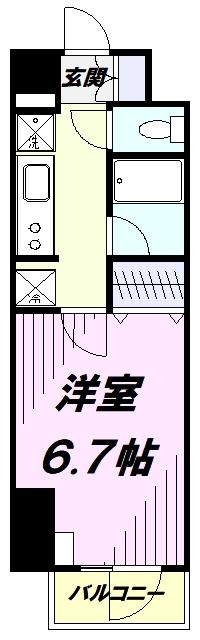 AZEST立川(1K/1階)の間取り写真