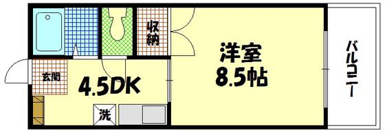 メゾン大通(1DK/1階)の間取り写真