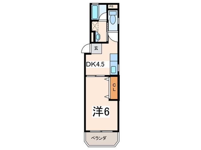 グロッタ・ロゼ(1DK/1階)の間取り写真