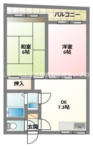 大丸マンション(2DK/1階)の間取り写真