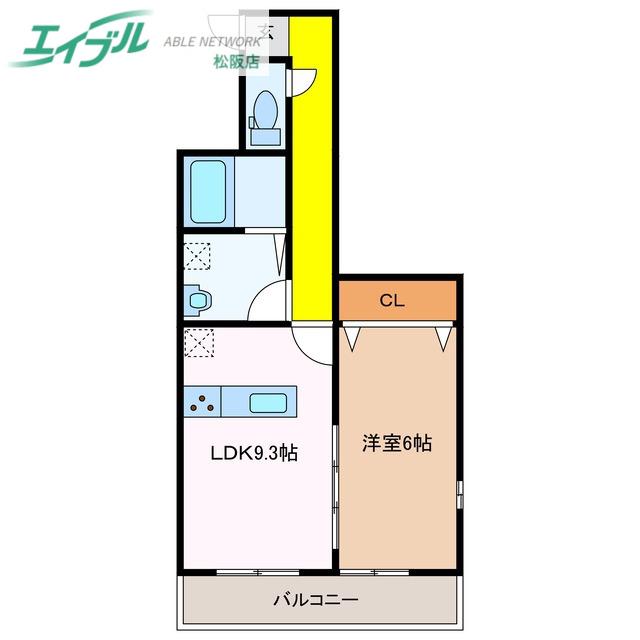 FACE MANSION(1LDK/3階)の間取り写真
