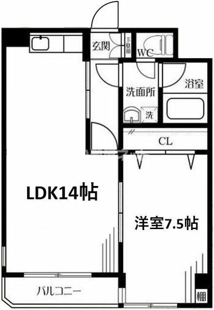 メゾンドA2(1LDK/4階)の間取り写真
