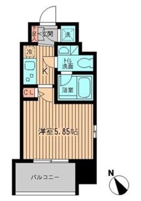レジディア大森(1K/4階)の間取り写真