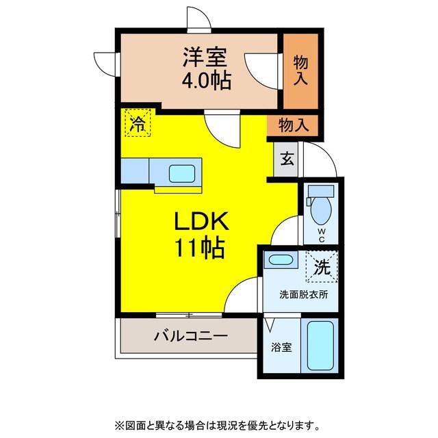 LA TOUR NET.QUATRE(1LDK/2階)の間取り写真