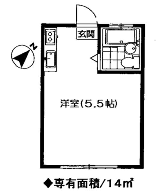 パークハイツ(ワンルーム/1階)の間取り写真
