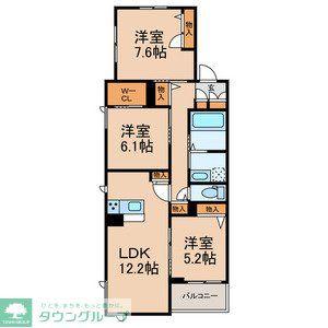 GRANDY VILLA CENTRAL PARK I(3LDK/3階)の間取り写真