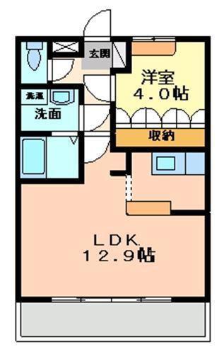ライムライトアゲオ 参番館(1LDK/1階)の間取り写真