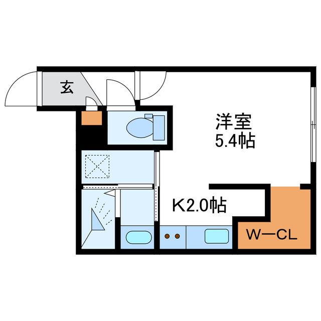 LA FELICE北17条 ラ フェリーチェ(1K/1階)の間取り写真