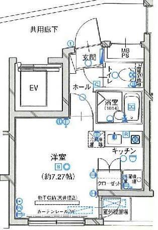 ヴェルト高円寺(ワンルーム/1階)の間取り写真