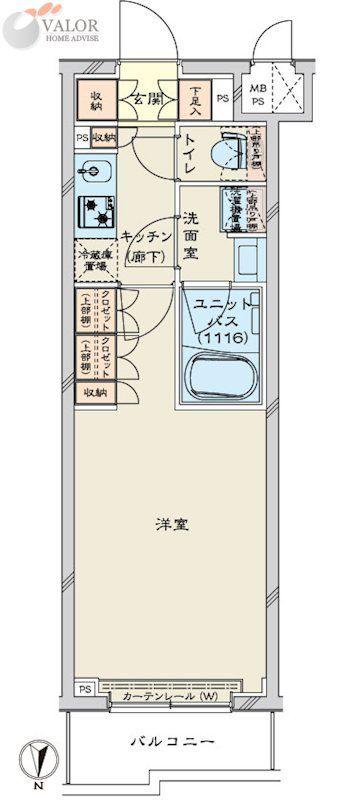 ルーブル川崎鷺沼(1K/3階)の間取り写真