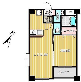 アークティー東谷山(1LDK/5階)の間取り写真