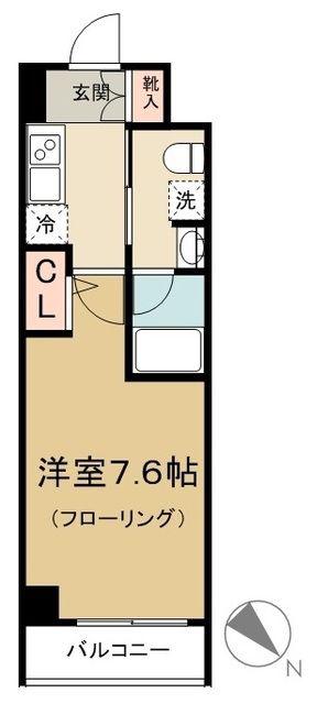 ステージグランデ平和台(1K/3階)の間取り写真