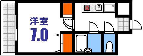 ニューメゾン大州(1K/2階)の間取り写真