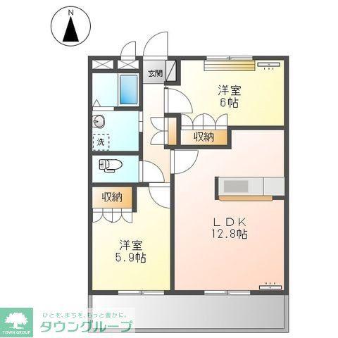 クレストール月輪(2LDK/1階)の間取り写真
