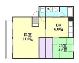 ハーベスト川入(2DK/2階)の間取り写真