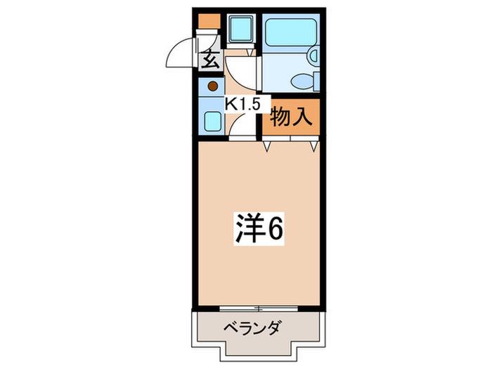 ジョイフル三ツ沢A棟(1K/3階)の間取り写真