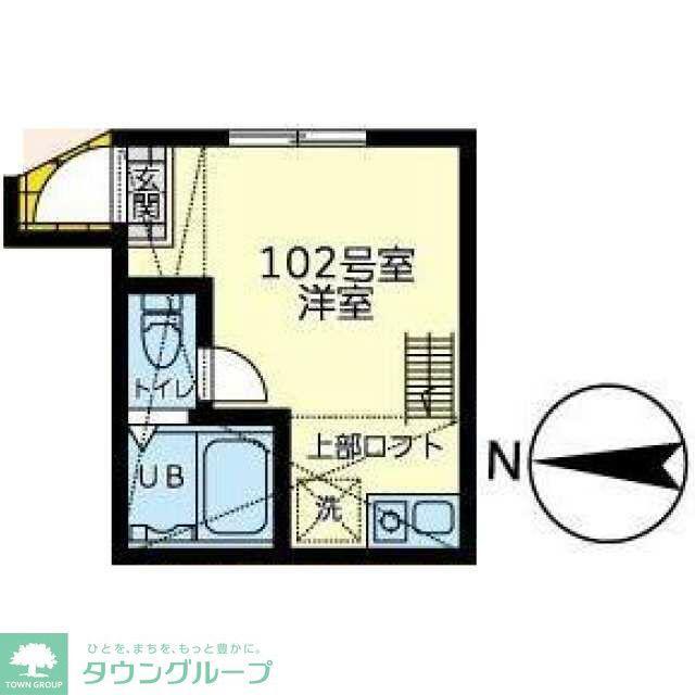 ユナイト戸塚ヴェルサイユの杜(ワンルーム/1階)の間取り写真