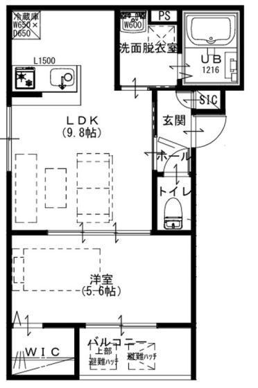 RAFFINE貝塚(1LDK/1階)の間取り写真