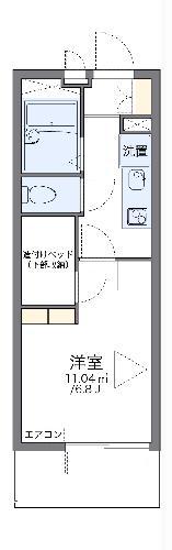 レオパレス城北(1K/4階)の間取り写真