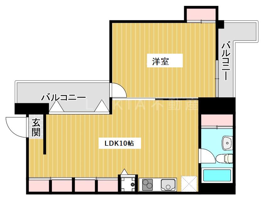 アーバンフラッツ湊町(1LDK/8階)の間取り写真