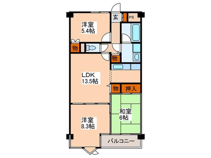 アーバンエリータス(3LDK/3階)の間取り写真