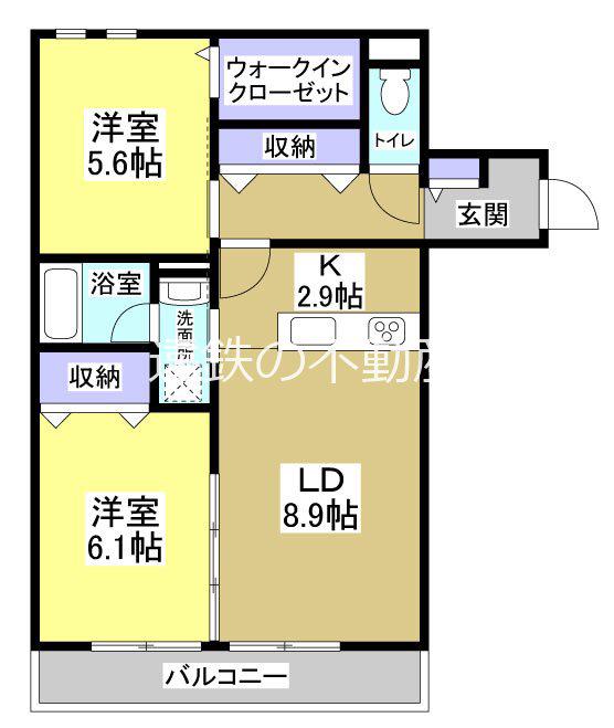 エクストラ(2LDK/1階)の間取り写真