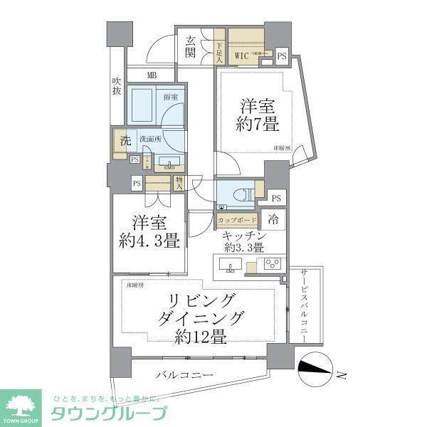 BRILLIA 自由が丘(1LDK/6階)の間取り写真