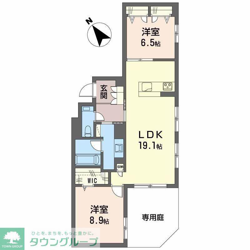 グランゲート滝川(2LDK/1階)の間取り写真