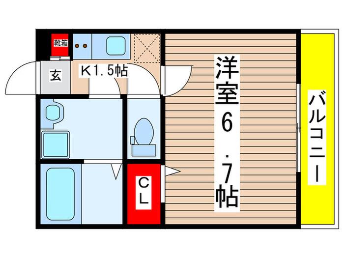 PARK WOOD 柿生(1K/2階)の間取り写真