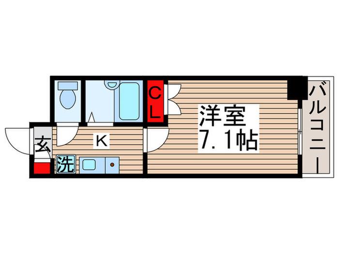 レジディア南行徳(1K/2階)の間取り写真