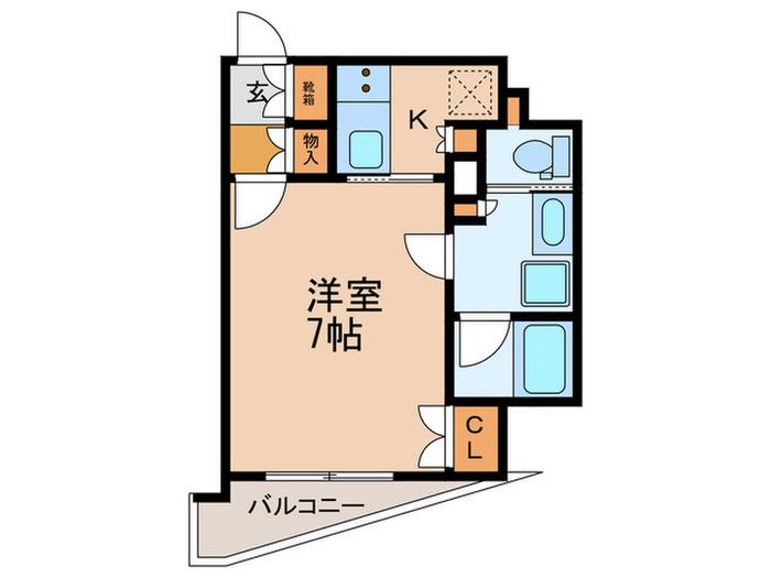 ルフォンプログレ赤塚(1K/9階)の間取り写真
