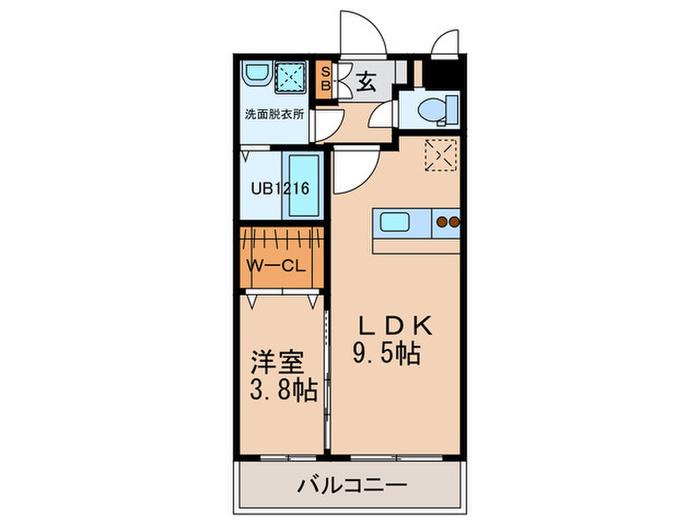 SAKURA FORET(1LDK/4階)の間取り写真