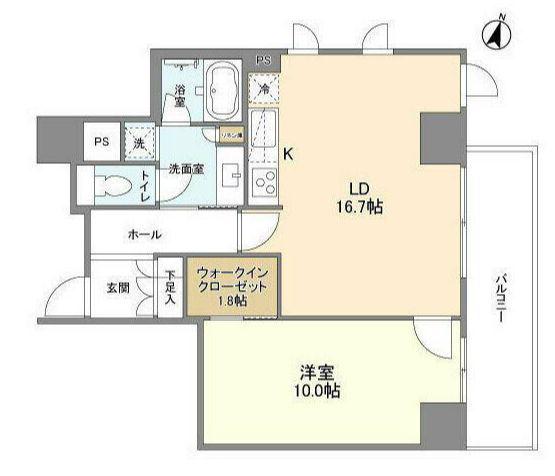 LASANTE麹町(1LDK/9階)の間取り写真