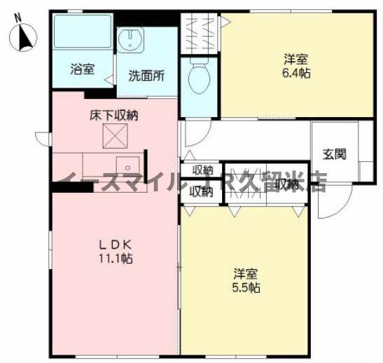 レシデンシア小森野(2LDK/1階)の間取り写真