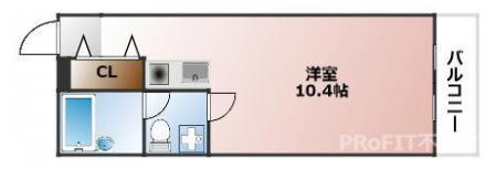 ライオンズシティ難波南(1K/6階)の間取り写真