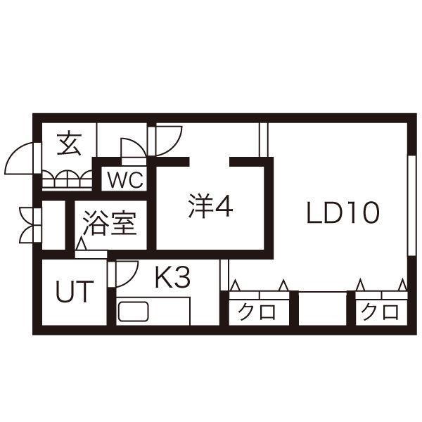 ブラスハート麻生(1LDK/1階)の間取り写真