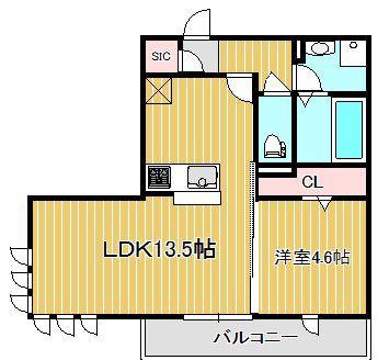 ヴィラ・テンジンII(1LDK/1階)の間取り写真