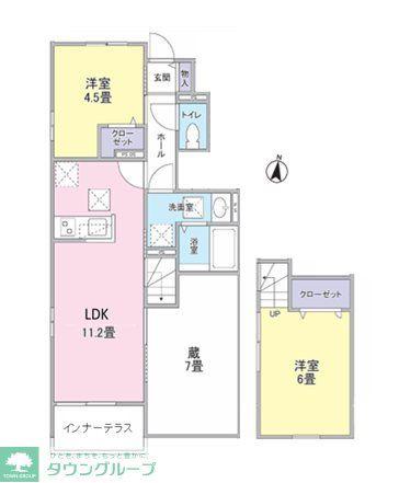 LA TIARA FUSSA(2LDK/1階)の間取り写真